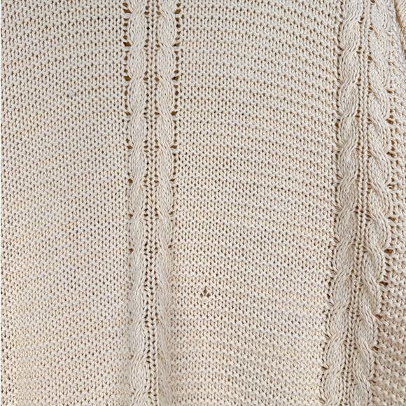 VTG 90s Claiborne Cable Knit Sweater Mens Sz L Yellow Pullover Crew Neck - Picture 8 of 8